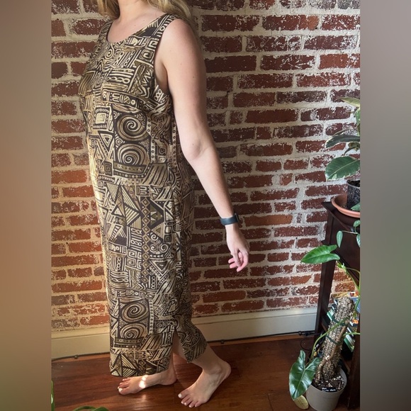 Vintage Danny & Nicole brown patterned tank top dress - Picture 2 of 8